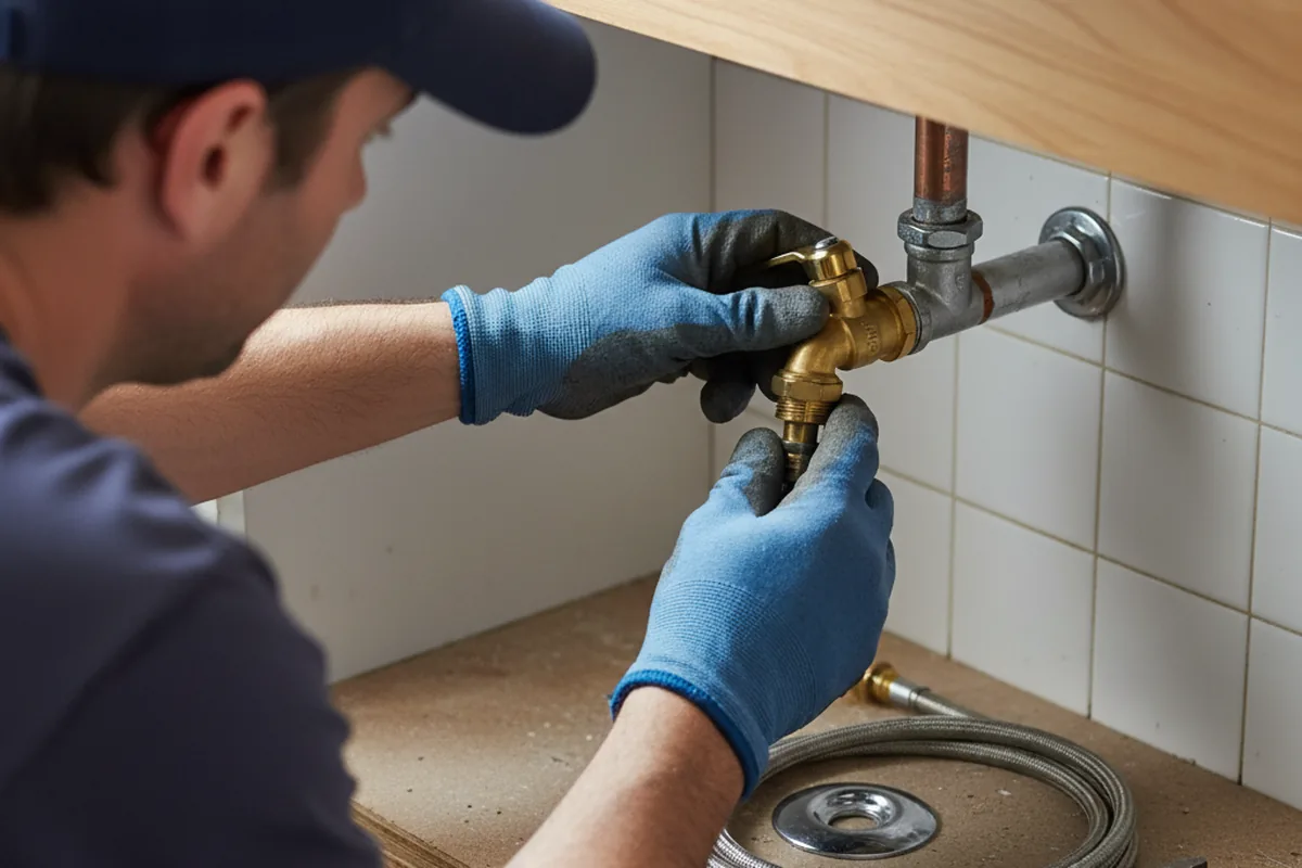 Shutoff valve and fitting work during Faucet and Fixture Repair in Askov